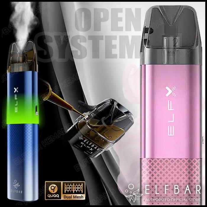 Gambar Elfbar Elfx Open System (Bisa Refill) | Elf Bar Pod Best Quality Asli 100% Original - Grey dari Lakoni Shoes Mart undefined Tokopedia