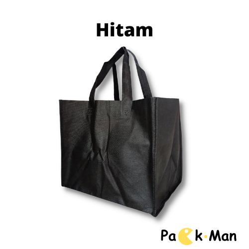 Gambar Tas Spunbond Bingkisan Jahit | Tas Spunbond Box Besar Ukuran 32x26x27 - Hitam dari Doy Spunbond. undefined Tokopedia