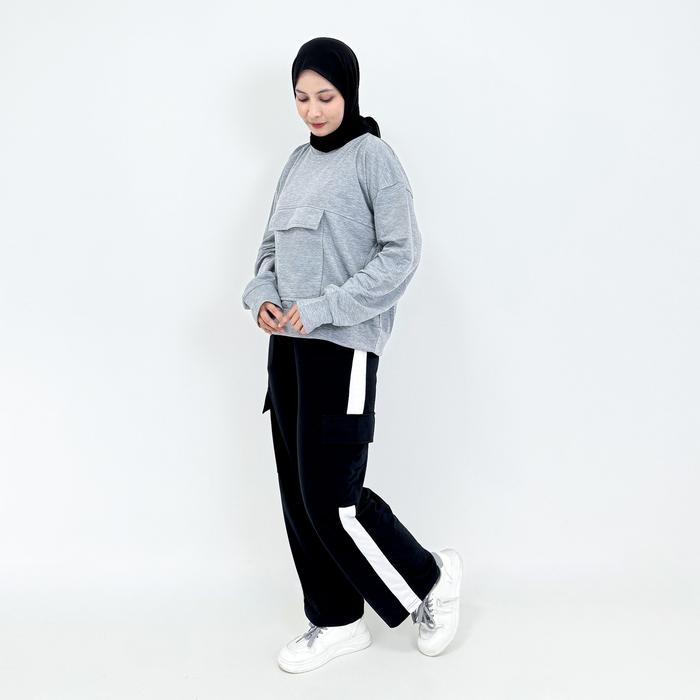 Gambar Setelan Celana Kulot Olahraga Jogging Senam Zumba Gym Wanita Fit M -XXL Soft Babyterry Lezahrasignature Set Sporty Tanaya - Abumuda x hitam, L dari LEZAHRASIGNATURE Kota Bandung Tokopedia