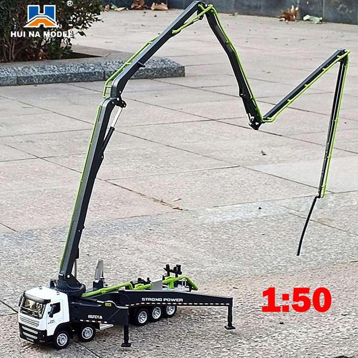 Jual Huina Model 1:50 Alloy Metal Diecast Car Concrete Pump Truck