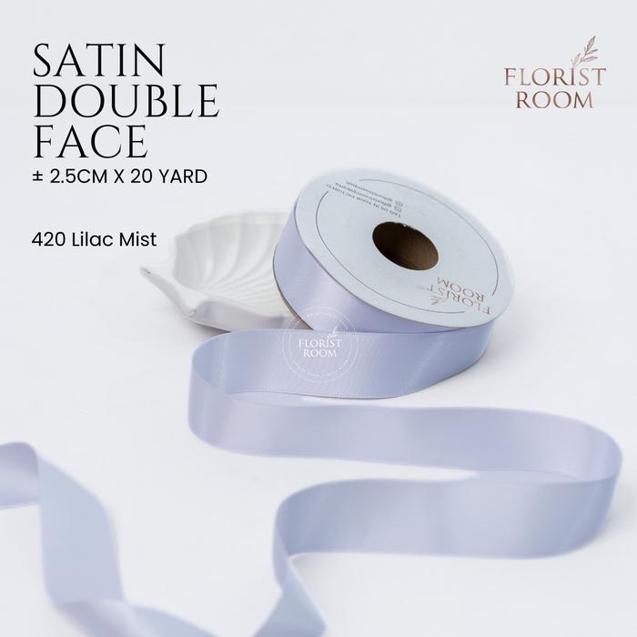 Gambar Pita Satin Double Face ±2.5cm x 20yard Purple Series - 420 Lilac Mist dari Florist Room undefined Tokopedia