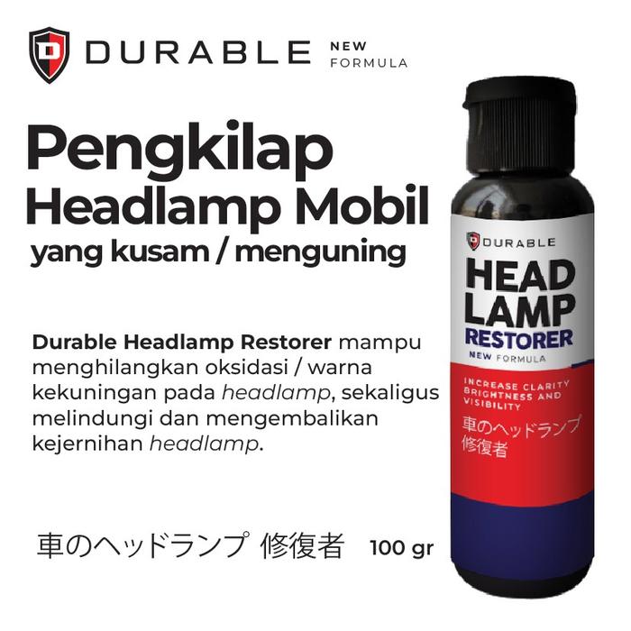 Gambar Durable Headlight Restoration Pembersih Lampu Kuning Dan Kusam - 100gr dari Durable Indonesia undefined Tokopedia