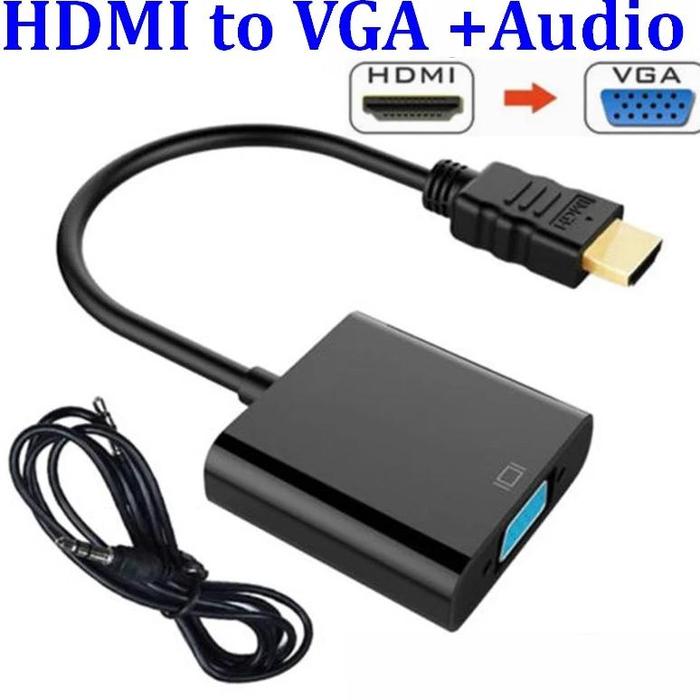 Jual 400pcs HDMI to VGA with Jack Audio Cable Video