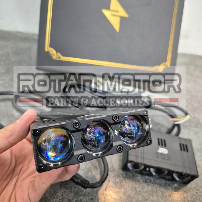 Gambar Mini Projie SABER SR3 GT Triple Lens Blue Lens SABER SR3 VERSI 3 / SR3 V3 GT BLUE LENS LASER LED / MINI PROJIE 3 MATA SABER - ECER 1PCS dari Rotan Motor undefined Tokopedia
