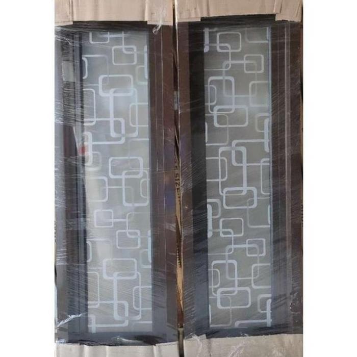 Gambar [zeys] jendela aluminium kusen coklat motif kaca crystal minimalis - 50x150 dari Zeys1991 undefined Tokopedia