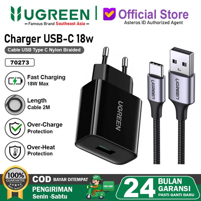 Charger For Samsung,Oppo,Mi,Vivo USB Type C FAST Charging 10w 18w-65w - CHRG 18W NYLON