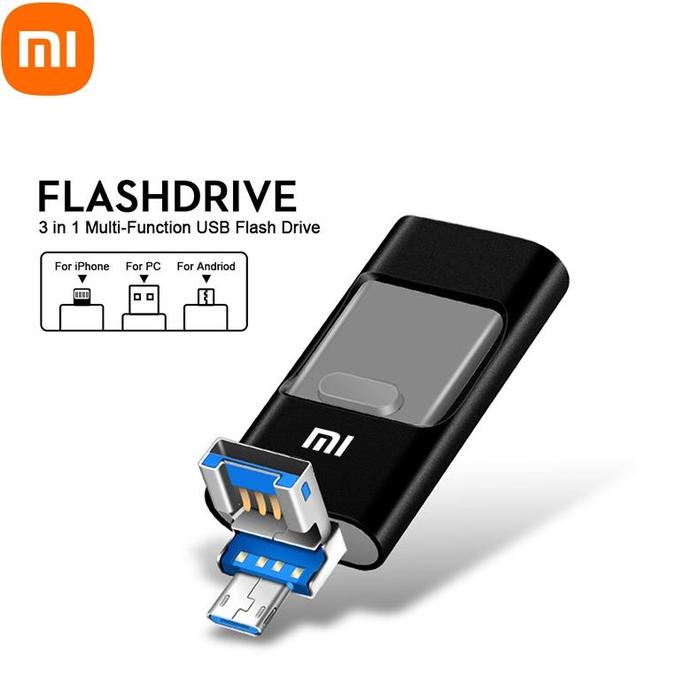 Gambar 【K302】Xiaomi Original 3-in-1 OTG Flashdisk: Multifungsi, Kompatibel dengan iphone Android & Micro USB 3.0, Kapasitas 512GB/1TB - hitam-302, 32G dari ZAHRA COLLECTIONSZ undefined Tokopedia