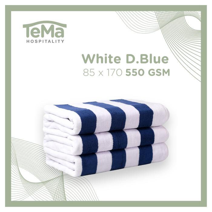 Gambar BEACH TOWEL - Handuk Hotel Pantai 85 X 170 550 GSM Garis WARNA - TEMA Hospitality - WHITE DARKBLUE dari TEMA Hospitality undefined Tokopedia