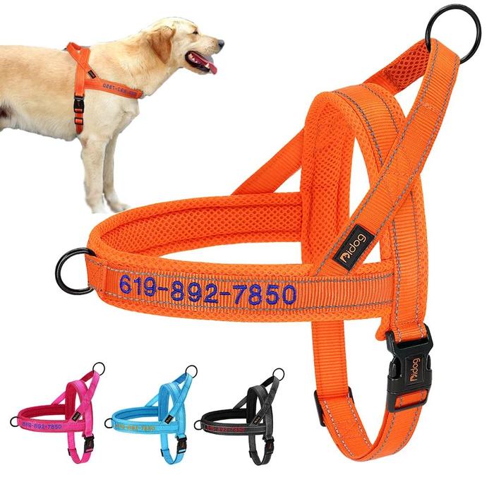 Jual WP004 Personalized Nylon Dog Harness Reflective No Pull Dogs
