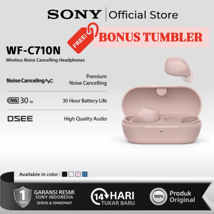Gambar Sony WF-C710 Earphone TWS Bluetooth with ANC Active Noise Cancelling C710 True Wireless - Pink dari Click & Go Tokopedia undefined Tokopedia
