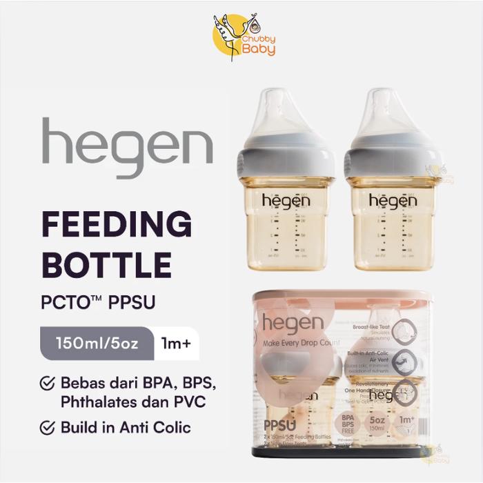 Gambar HEGEN 150ml/5oz PPSU Feeding Bottle PPSU (2 pcs) dari Chubby Baby Jakarta undefined Tokopedia