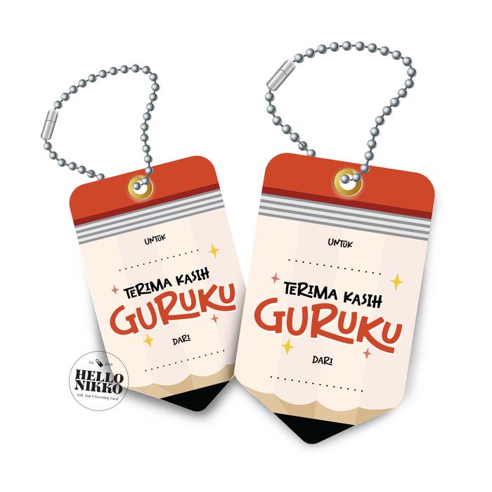 Gambar Gift tag terima kasih guru kartu ucapan hari guru teacher pensil hamper parcel souvenir card pencil - TAG - 10 dari Hellonikko undefined Tokopedia
