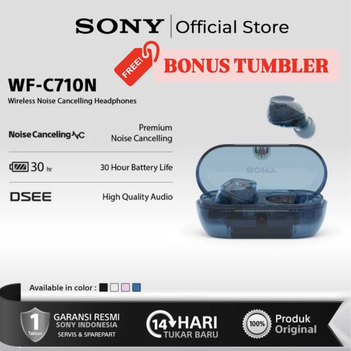 Gambar Sony WF-C710 Earphone TWS Bluetooth with ANC Active Noise Cancelling C710 True Wireless - Blue dari Click & Go Tokopedia undefined Tokopedia