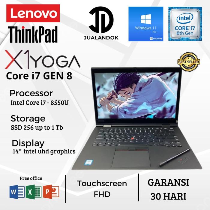 Gambar Laptop Lenovo ThinkPad X1 Yoga 6th vPRO Core i5 Gen 11 - RAM 8GB - SSD 1TB - 14 inch - Full HD - Include Pen Stylus - TouchScreen - Yoga 3rd i7-8th, 16GB -SSD 256GB dari JUALANDOK Computer undefined Tokopedia