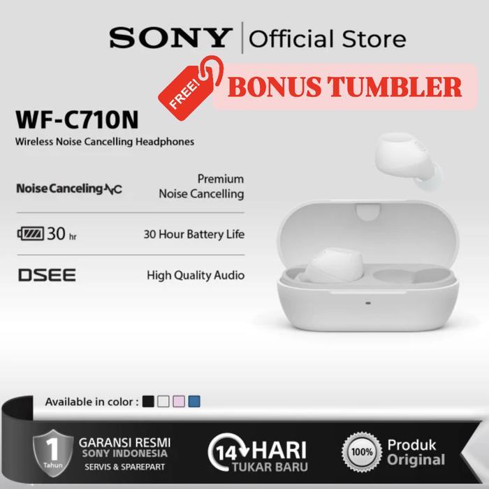 Gambar Sony WF-C710 Earphone TWS Bluetooth with ANC Active Noise Cancelling C710 True Wireless - White dari Click & Go Tokopedia undefined Tokopedia