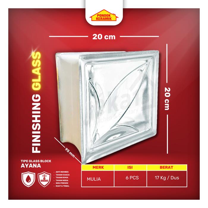 Gambar Glass Block Mulia 1 Dus Isi 6 Pcs Ukuran 20x20 Cm Glassblock Kaca Box - AYANA dari Pondok Keramik undefined Tokopedia
