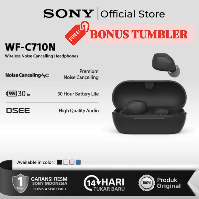 Gambar Sony WF-C710 Earphone TWS Bluetooth with ANC Active Noise Cancelling C710 True Wireless - Black dari Click & Go Tokopedia undefined Tokopedia