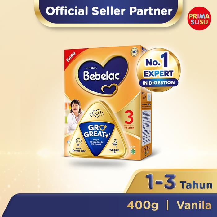Gambar Bebelac 3 400Gram Vanila, Madu - Vanila dari PrimaSusu undefined Tokopedia