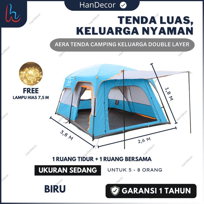 Gambar TENDA CAMPING TENTASTIC OUTDOOR BEDROOM GUESTROOM 5-8 ORANG - Biru dari HanDecor.id undefined Tokopedia