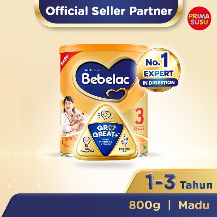 Gambar Bebelac 3 800 Gram, Madu, Vanila Susu Formula Anak Nutricia - Madu dari PrimaSusu undefined 3 Tokopedia