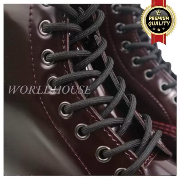 Gambar Tali sepatu docmart dr martens 1460 hitam 8 hole kuning merah - Hitam Premium dari WORLDHOUSE undefined Tokopedia