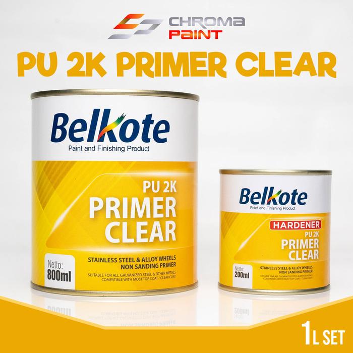 Gambar Cat Dasar Bening BELKOTE PU 2K Primer Clear 1L Set – Epoxy Velg Alloy & Besi Halus dari Vandal Warna undefined Tokopedia
