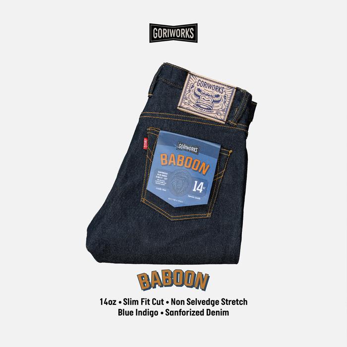 Gambar Gori Works Denim Baboon II // Raw stretch Slim Fit Denim with Selvedge Accent - 32 dari Gori Works undefined Tokopedia