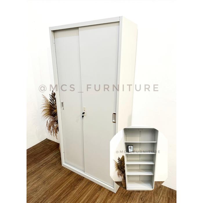 Gambar Lemari Baju Pakaian Besi Sliding Mebel Furniture MCS Semarang - Full Bukaan Sap, Smg Rkit Cht Dl dari Mebel Semarang MCS Furniture undefined 4 Tokopedia