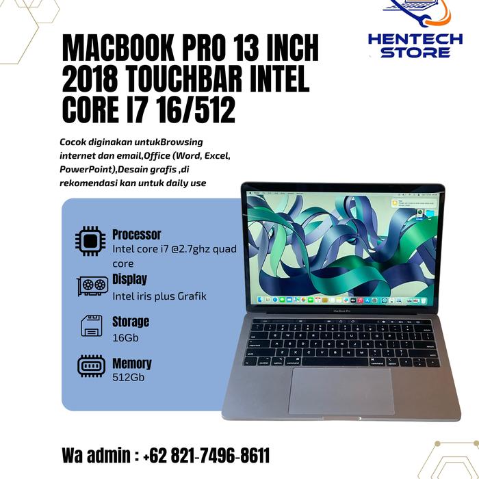 16 Inch Macbook Pro 512gb 2018 Jual MACBOOK PRO 13INCH 2018 INTEL