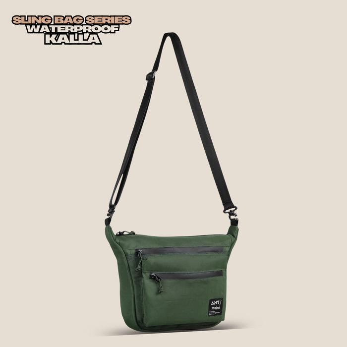 Gambar ANT PROJECT - Sling Bag Series KALLA Waterproof - Tas Selempang - Hijau dari ANT Project undefined Tokopedia