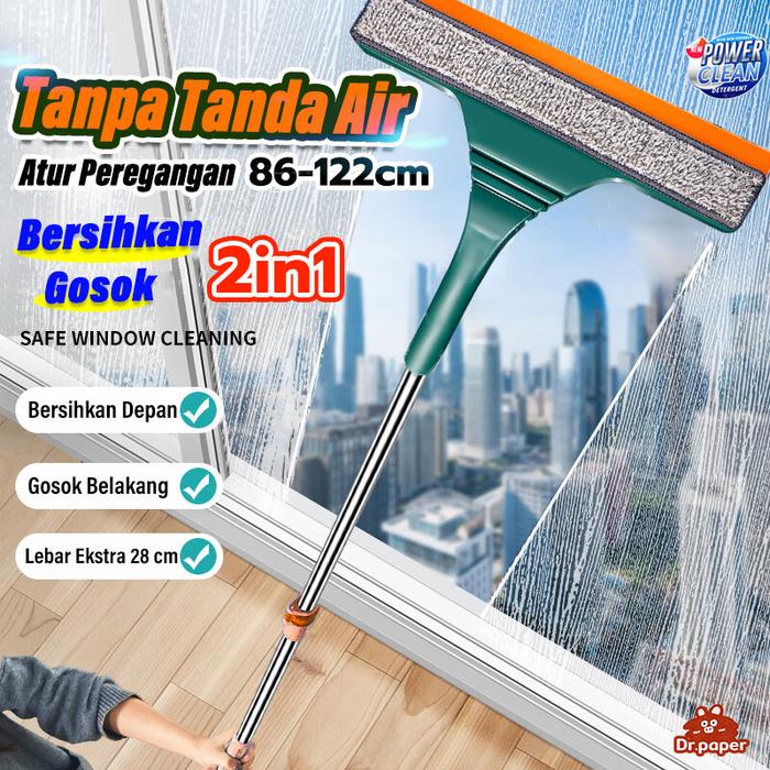 Gambar 【86 sampai 122 cm】Pembersih Kaca Jendela Rumah 2in1/Window wiper /Tongkat Pembersih Kaca/Alat Pembersih Kaca/Glass Cleaning Brush/Anti Gores & Tanpa Noda dari SunJinDouJin Shop undefined Tokopedia