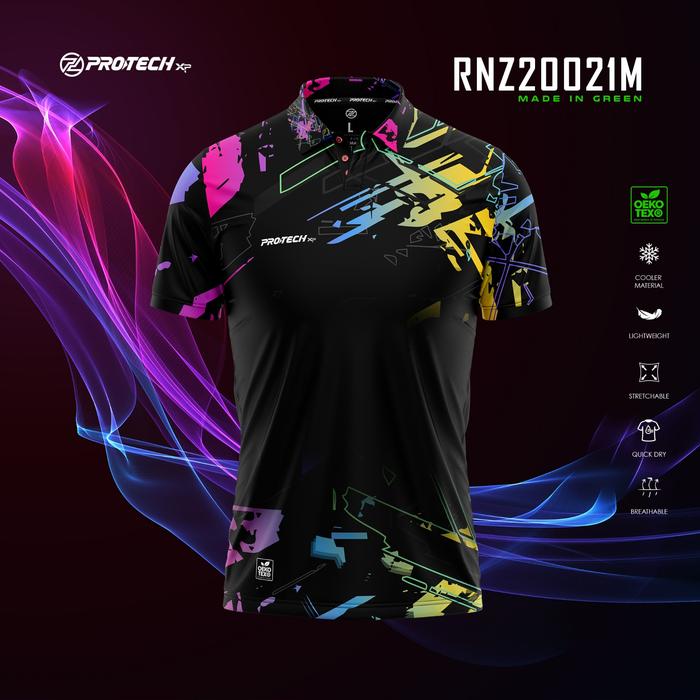 Baju Badminton PROTECH Stylish Dry FIT Tournament Sport Collar Shirt  RNZ20021M 