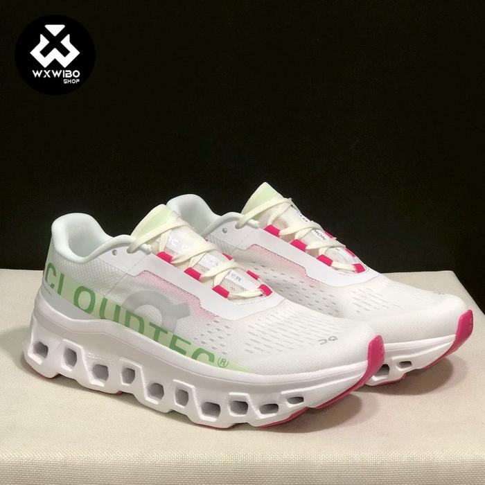Jual sepatu running wanita sneakers oc cloud monster pink white