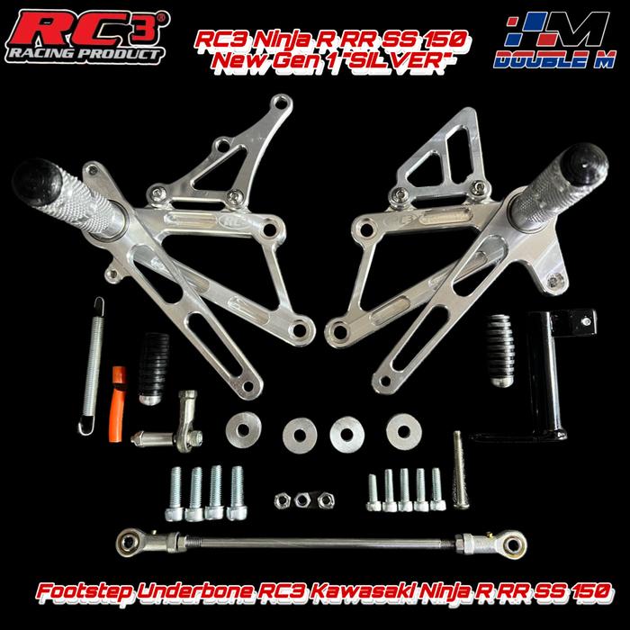 Gambar Footstep Step Underbone Underbon RC3 New Model Gen 2 Kawasaki Ninja R RR SS ZX 150 not Bpro - GEN 1 SILVER dari Double M Motoparts undefined Tokopedia