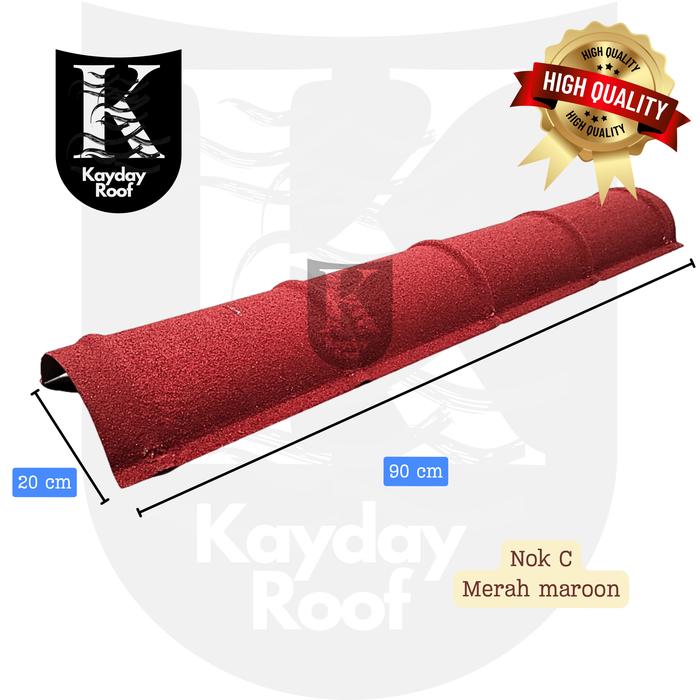 Gambar Nok C / Karpus / Wuwungan Atap Genteng Metal Pasir - Merah dari Kaynara Roof undefined Tokopedia