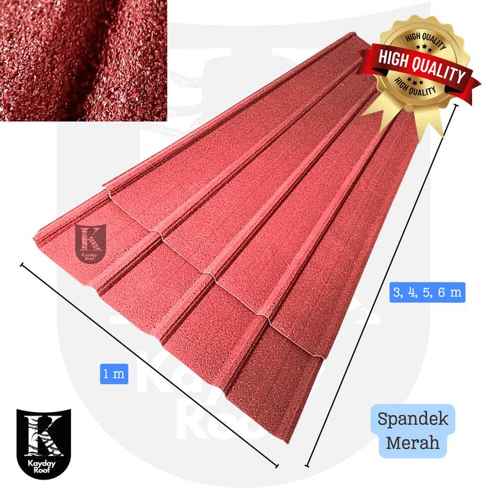Gambar Atap Spandek Pasir Galvalume 0.35 mm Anti Rontok - Merah, 1 Mtr dari Kaynara Roof undefined Tokopedia