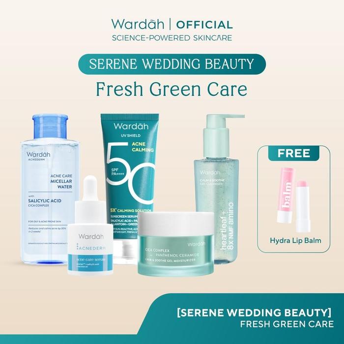 Gambar [Paket Seserahan] WARDAH Serene Wedding Beauty Skincare - Paket All Regime Acne, Crystal Secret, Renew You, Hydra Rose Untuk Kulit Berjerawat, Kusam, Anti-Aging, dan Kering Free Hydrabalm - Skincare - FreshGreenCare dari SNEIGHER undefined Tokopedia
