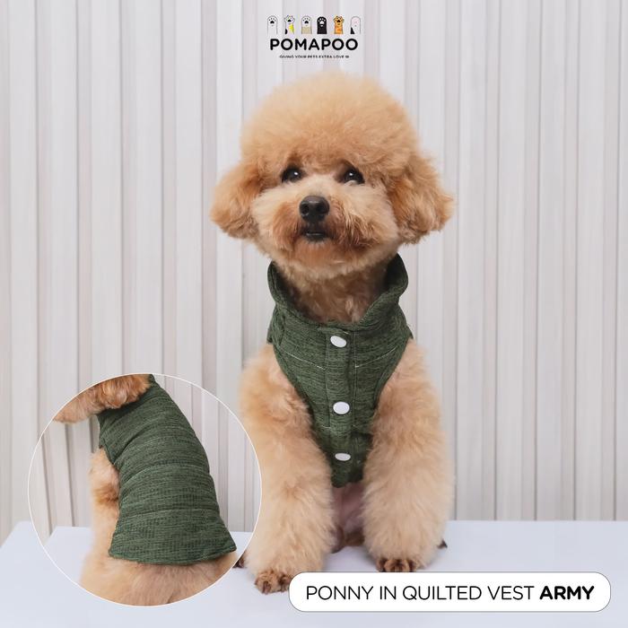 Gambar Pomapoo - Kostum Kucing dan Kostum Anjing Quilted Vest - QUILTED VEST ARMY, M dari Pomapoo undefined Tokopedia
