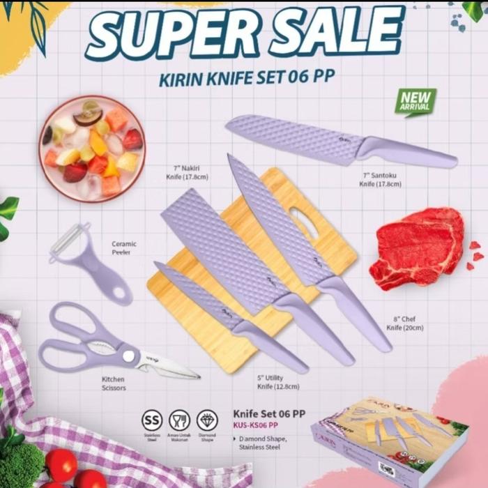 Gambar Pisau Set KIRIN knife KUS-KS06 PP Ungu dari TiyaAryst undefined Tokopedia