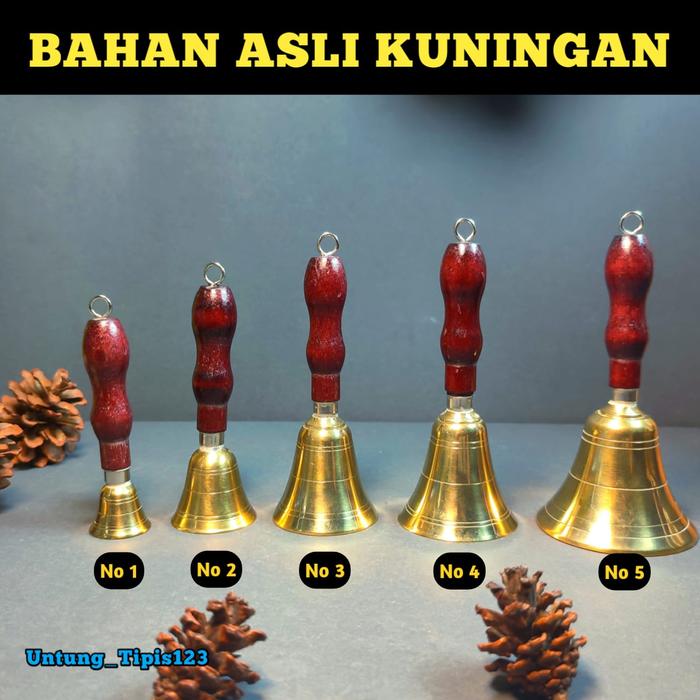 Jual Lonceng es krim bel tangkai kayu bahan kuningan bell jualan