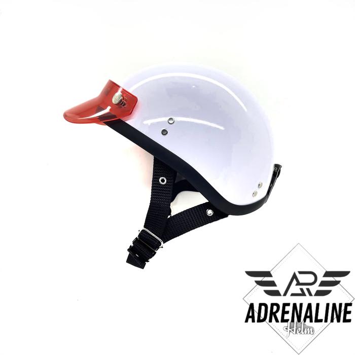 Gambar HELM CHIP SHORTY TALI ( Chopper Style ) - Putih dari Adrenaline Helm undefined Tokopedia