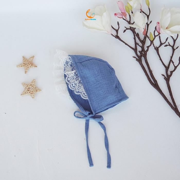 Gambar Halomam - Bonnet Baby (Hat Baby/Topi Bayi/Anak/ Topi Bayi Lucu) - Blue dari halomam Kota Tangerang Selatan Tokopedia
