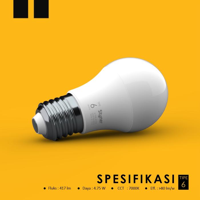 Gambar Lampu LED A BULB STYNER TIPE PUTIH - 6 Putih dari 56 Mart Official Kota Surabaya Tokopedia