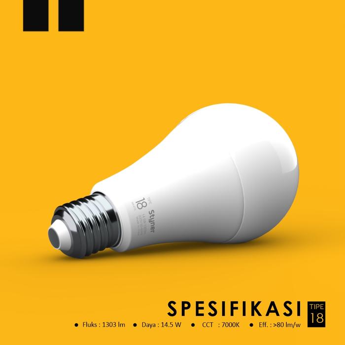 Gambar Lampu LED A BULB STYNER TIPE PUTIH - 18 Putih dari 56 Mart Official Kota Surabaya Tokopedia