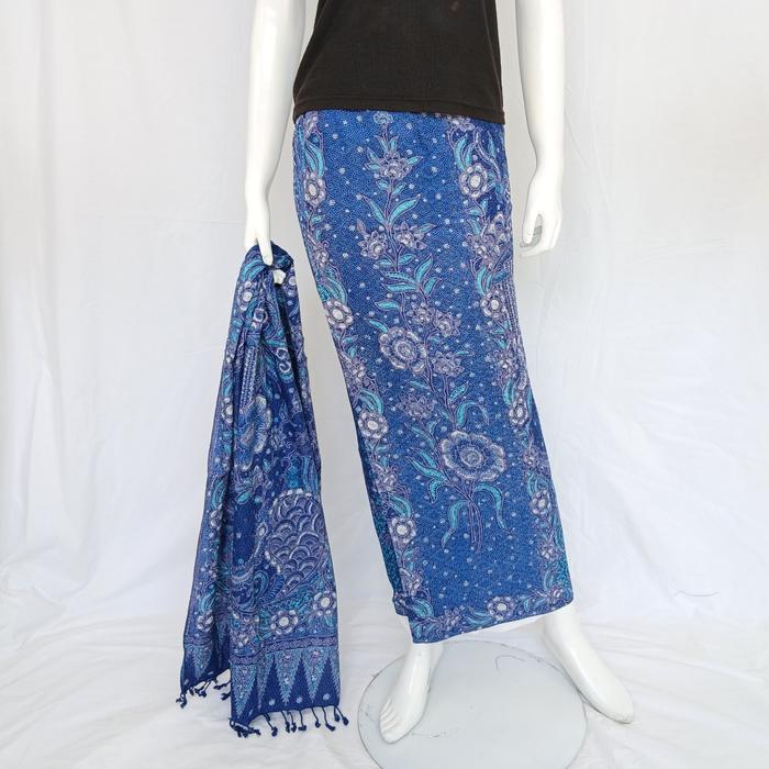 Gambar kain lilit selendang doby - Biru dari Djene Batik undefined Tokopedia