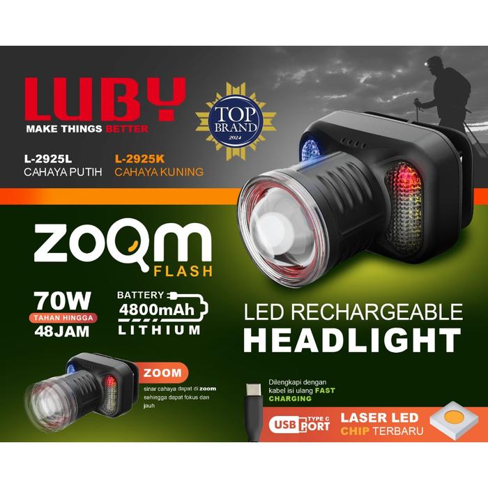 Gambar LUBY SENTER KEPALA ZOOM LED 70W L-2925L / L2925L ZOOM / HEADLAMP ZOOM 70W LUBY dari EDISON ELECTRIC undefined Tokopedia