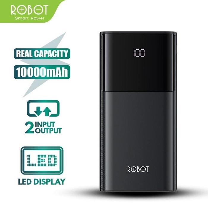 Gambar Power Bank ROBOT RT190S  10000mah  2A Dual Input and Output Port Type C - Black dari BintangRayaKomputer undefined Tokopedia