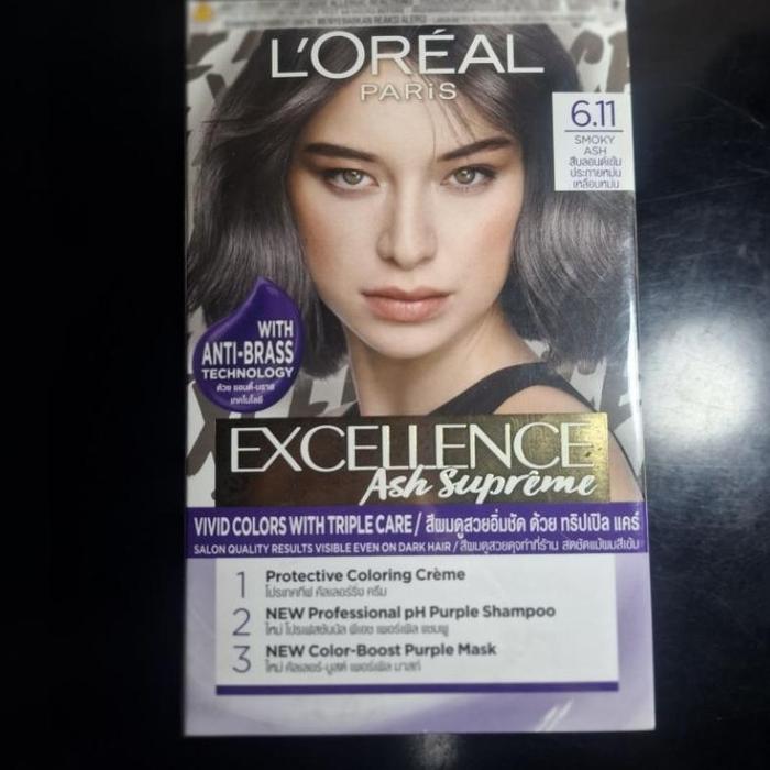 Gambar Loreal Paris Excellence Fashion Silver Ash 9.11 / matt ash 7.17 / Smoky ash 6.11 Cat Rambut / bleach pewarna rambut loreal / 6.35 ultra light natural brown / 6.13 golden nude brown / 6.31 ultra light ash brown / 6.45 ultra light golden brown - 7.17 matt ash dari KAKAYES_NEW undefined 5 Tokopedia