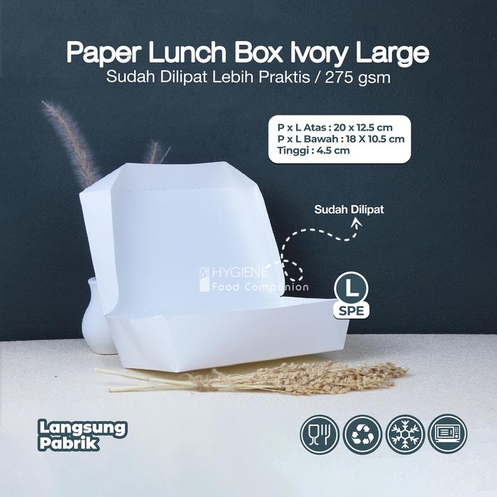 Gambar PAPER BOX LUNCH UKURAN L BESAR - LUNCH BOX KERTAS - TAKE AWAY - SPE dari Hygiene Indonesia undefined Tokopedia