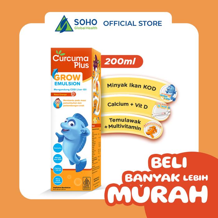 Gambar Curcuma Plus Grow Emulsion Suplemen Makanan Rasa Jeruk 200ml dari Soho Global Health_NEW undefined Tokopedia